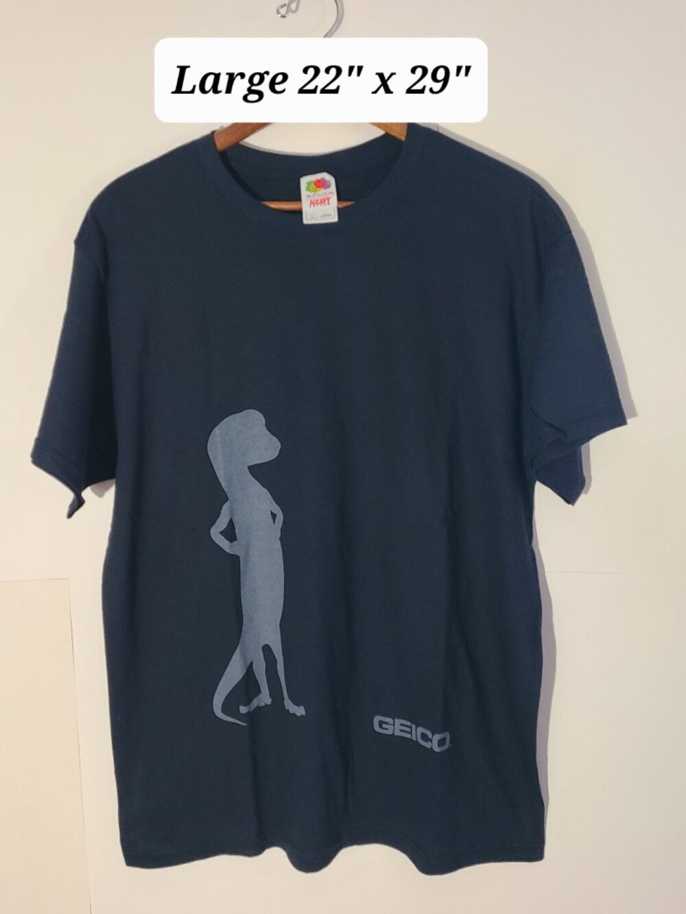 Vintage Y2K Geico Gecko Black 2-Sided Large Promo T-Shirt